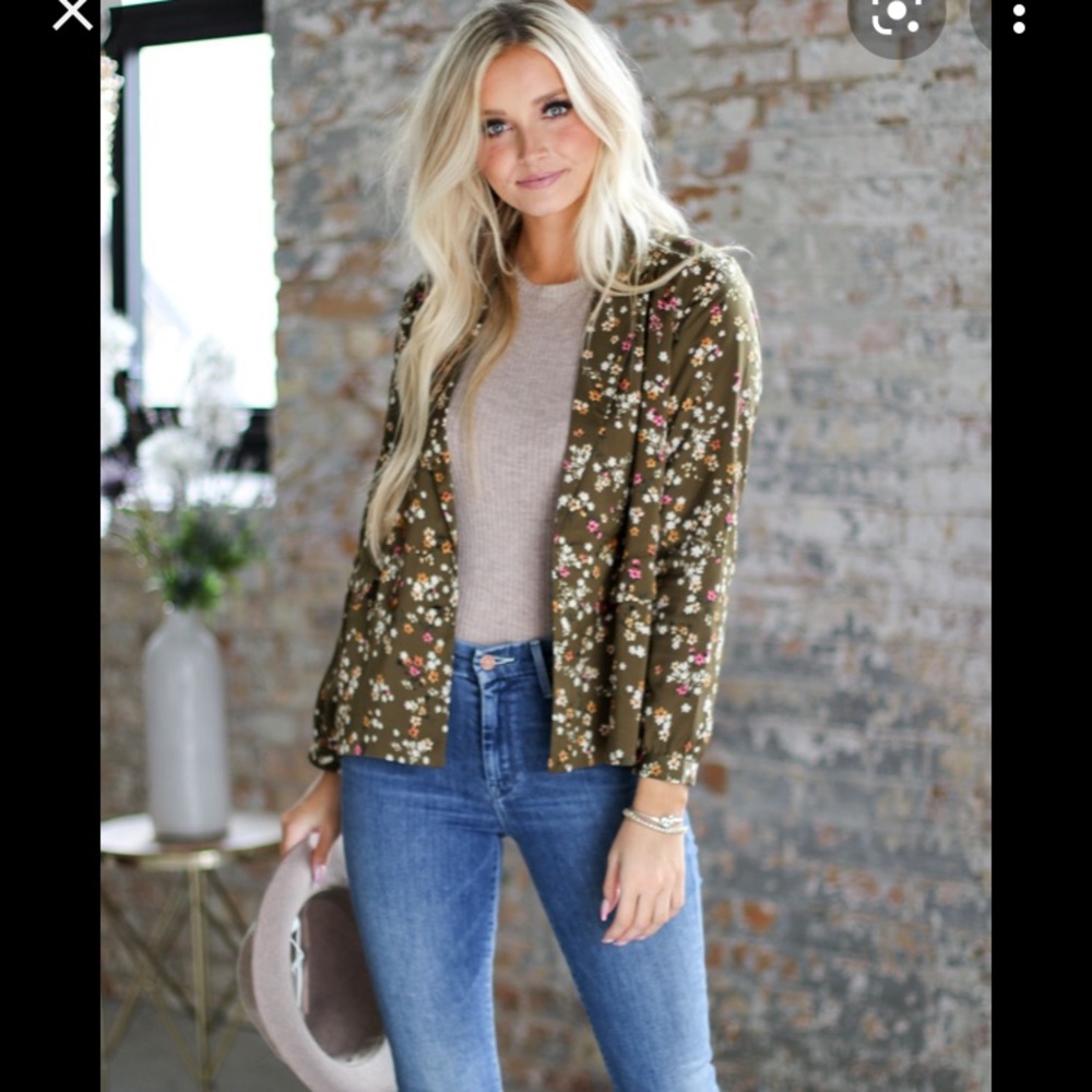 Saltwater luxe autumn floral blazer